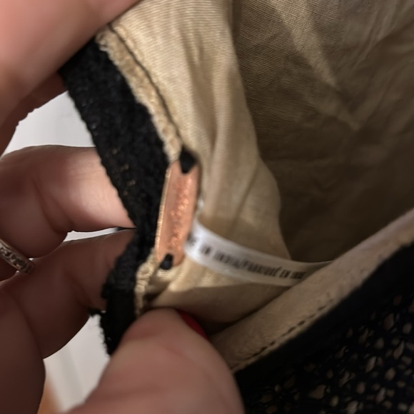 Free People SM Angel Mini Dress Sheer Black Gauze Cotton Boho Crochet Lace - Picture 7 of 8